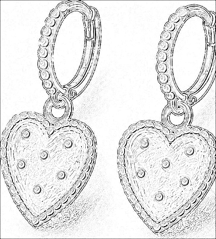 earrings colouring page preview